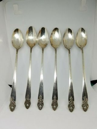 6 Vintage Oneida Prestige Distinction Silverplate Ice Tea Spoons