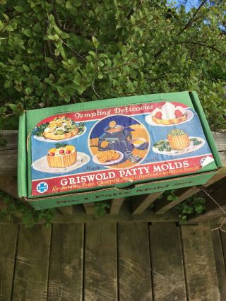 Vintage Griswold No.  1 Patty Mold Set Complete Box
