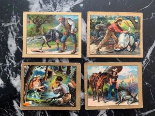 T57 Turkish Trophies Tobacco Fable Cigarette Trading Cards 1910 Set Of 4