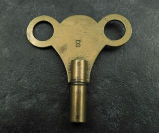 Vintage Solid Brass Clock Winding Key Size 8