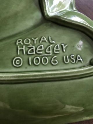 Vintage Royal Haeger Large Green Retro Design Ashtray/ Royal Haeger 1006 Usa