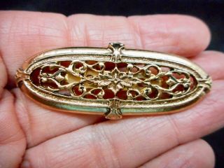 Authentic Vintage Gold Tone Filigree Victorian Revival Brooch/pin
