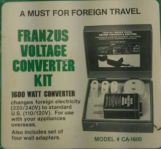 Franzus Voltage Converter Kit 1600 Watt 220/240v To 110/120v Model Ca - 1600 Vtg