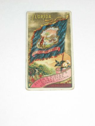 1890 N11 Allen & Ginter Cigarettes - Flags Of States/territories Card - Florida