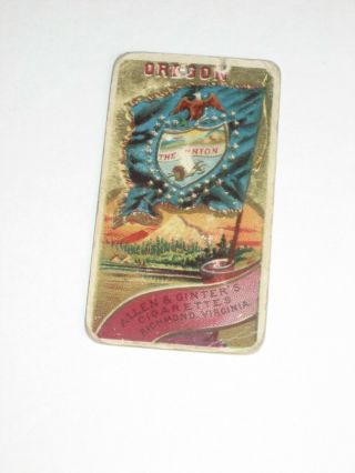 1890 N11 Allen & Ginter Cigarettes - Flags Of States/territories Card - Oregon