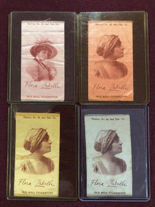 4 Old Mill Cigarette Silk Cards Flora Zebelle