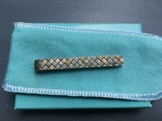 Vintage Tiffany & Co Sterling & 14k Yellow Gold Gents Tie Bar