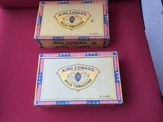 2 Vintage King Edward Imperial Cigars Box
