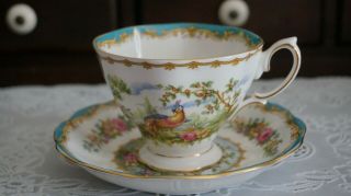 Vintage Royal Albert Bone China Chelsea Bird Tea Cup And Saucer,  England