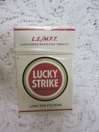 Vintage Lucky Strike Pinstripe Cigarette Pack Empty Hard Box Display Only Lsmft