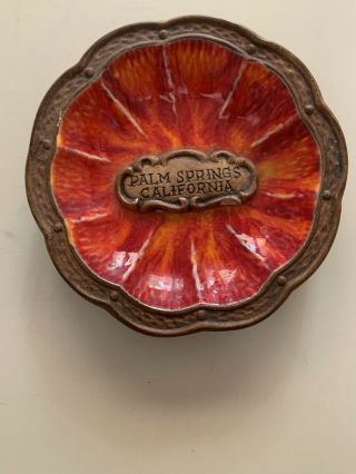 Vintage Treasure Craft Palm Springs Ashtray Brown And Orange Retro Collectibles