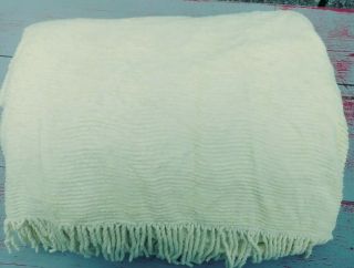Vintage Harmony House Pale Yellow Chenille Bedspread Full Size
