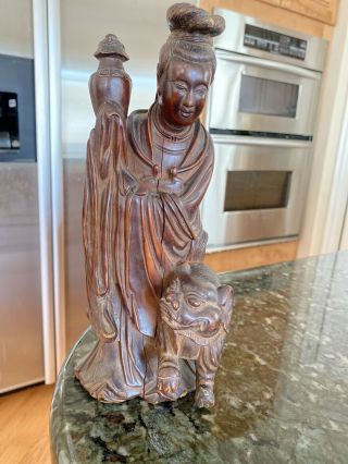 Vantage Chinese Wood Carving Statue Very Old Look At Pictures