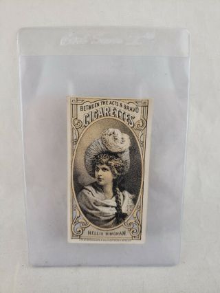 Pretty Woman Between The Acts & Bravo Cigarette Card Victorian Typography Rare