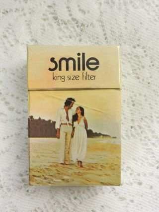 Vintage Smile King Size Filter Cigarette Pack Empty Hard Box Display Only