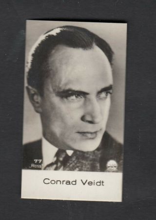 Conrad Veidt Casablanca Film Star,  Vintage 1930s German Bulgaria Stern Card 77