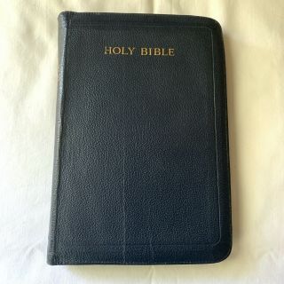 Vintage Oxford Holy Bible Kjv King James Version Leather Onyx Compact Zipper