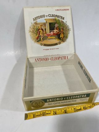 Vintage Antonio Y Cleopatra Grenadiers Claro Light Empty Cigar Box,  7” X 2 "