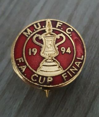 Vintage 1994 Fa Cup Final Manchester United Badge Coffer Style Man Utd Badge