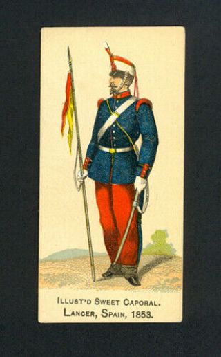 Lancer,  Spain,  1853 1888 N224 Kinney Bros.  Military Series - Vg - Ex