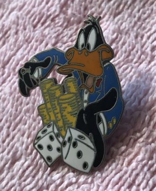 Vintage Looney Tunes Warner Brothers Daffy Duck Casino Collectible Enamel Pin