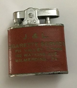 Vintage Continental Lighter,  With Wilmerding Pa Advertising