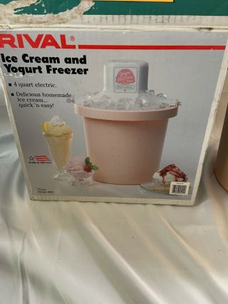 Rival Ice Cream & Yogurt Freezer 4 Quart Model 8401 M Electric Vintage (r2