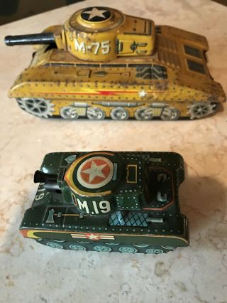 Vintage Tin Us Army Tank Toys Made In Japan
