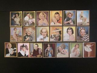 19 Color German Cig.  Cards Of American Film Stars Of The 1920s/30s,  Issued 1935
