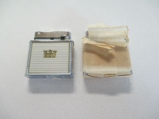 2 Old Vtg Colvair Slide - O - Matic Silver Tone Cigarette Lighter Castle Japan Nos