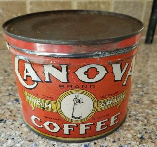 Canova Coffee Tin Vintage Rare