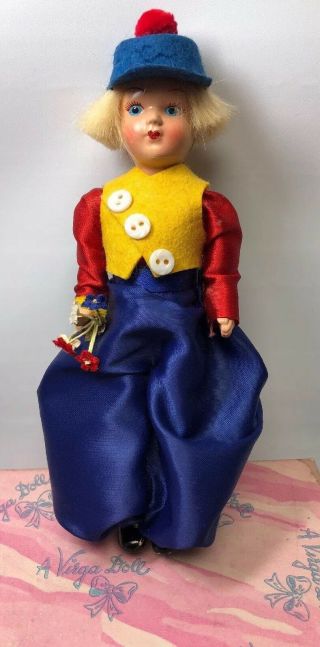 7.  5” Vintage Virga Doll Adorable Little Dutch Boy 481 Jointed Box