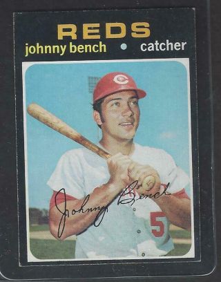 1971 Topps 250 Johnny Bench (hof),  Ex/nm,  Vintage Gem Of All - Time Great