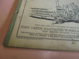 Vintage 1931 Directions for John Deere No.  5 Combine 2
