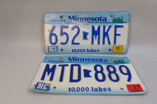 Vintage 2 Minnesota License Plate Expired 2002 And 2011