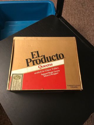 Vintage El Producto Queens Cigar Box Cardboard Box Holds 25 Cigars