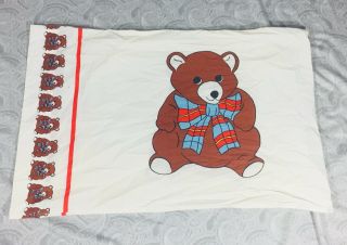 Vintage Cannon Royal Family Brown Teddy Bear Bed Pillow Sham Retro