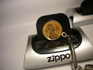 Vintage Zippo " Cent Never Spent " Key Chain 1960 Penny