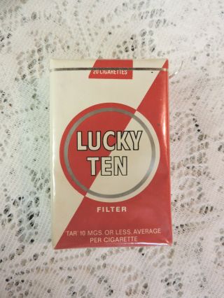 Vintage Lucky Ten Filter Cigarette Pack Empty Display Only