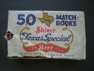 Vintage Shiner Beer Texas Special Spoetzl Brewery Matchbooks - Box Of 50