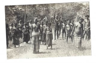 Vintage Rp Postcard Sakai Tribe,  Ulu Batant,  Perak.  Native Women And Children.
