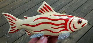Vintage Rare Jay Mcevers Fire Gill Fish Decoy
