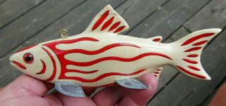 VINTAGE RARE JAY McEVERS FIRE GILL FISH DECOY 3