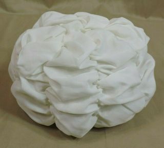 Vintage Shower Cap White Puffy Ruched Elastic So Cute Unworn Adorable