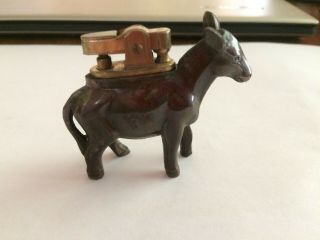 Vintage Brass Donkey Flint Table Lighter Japan