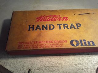 Vintage Winchester Western Clay Bird Target Hand Trap Thrower & Box