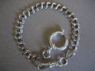 Vintage Unique S/silver Pocket Watch Chain 8.  1/2in.  Long