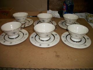 Vintage Fine Arts China Romance Of The Stars Cups And Saucer Set Of 6