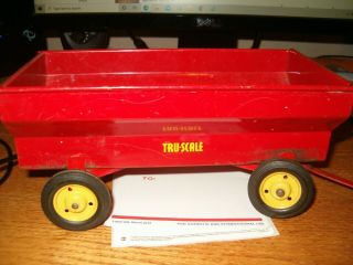 Vintage Tru Scale Farm Tractor Toy Flare Sided Wagon 1:16 Metal Yellow Letters