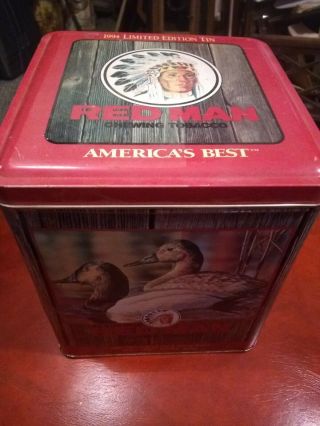 Red Man Chewing Tobacco Tin The Canvasback By Bruce Miller 1994 Limited Edition